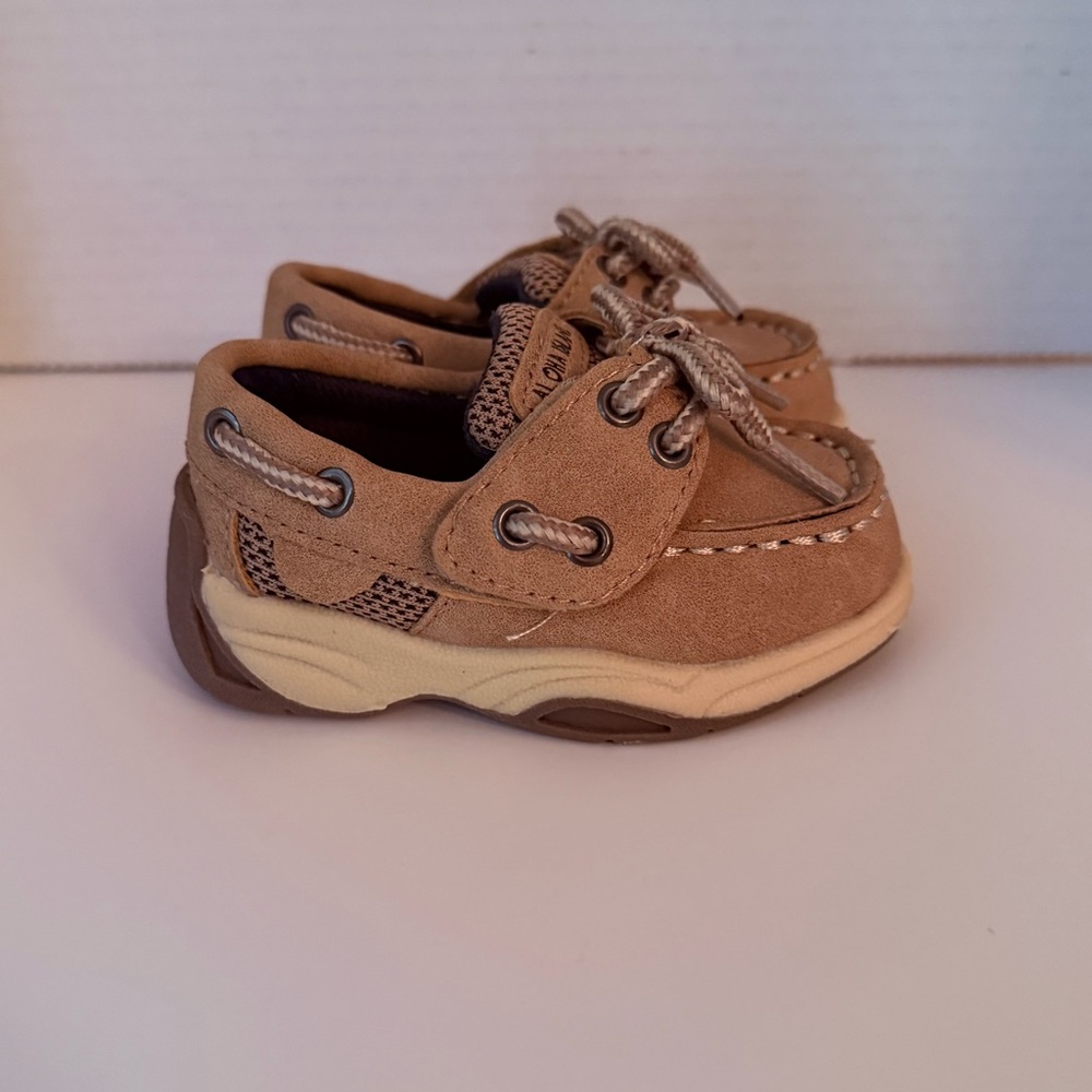 Tan Leather Moccasins with Non-Slip Sole and Perforated Design